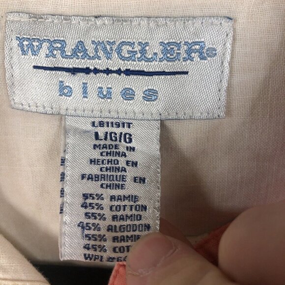 Wrangler Blues Top Womens Large Yellow Running Horses Pearl Snaps Cowboy Core - Picture 9 of 16